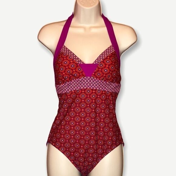 PRANA One Piece Halter Top Swimsuit Size Small - Picture 1 of 10